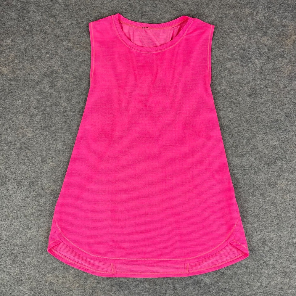 Lululemon In A Cinch Tank W1NDQS Light Luon Heathered Neon Pink Womens 6‎ *